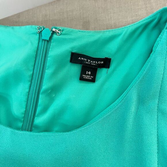 🔥🔥5 for $25🔥🔥 Ann Taylor blue green summer one flutter shoulder sheath dress - Picture 7 of 9